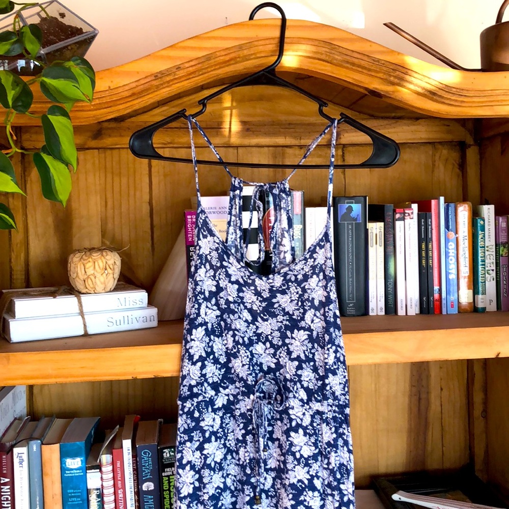 Blue floral maxi dress